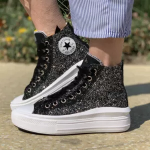 Converse hotsell nere brillantini