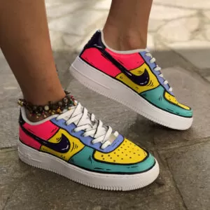 Nike Air Force One Custom Cartoon Super LLab Scarpe Personalizzate