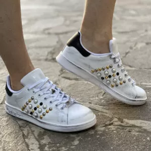 Adidas Stan Smith Custom Borchie Perle Lillilab scarpe personalizzate