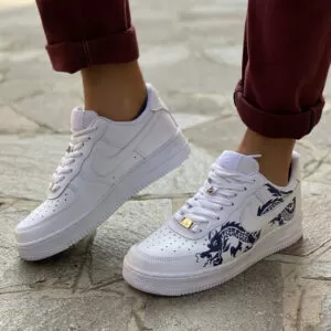 Nike Air Force One Custom Dipinte A Mano Blue Dragon Vol.2