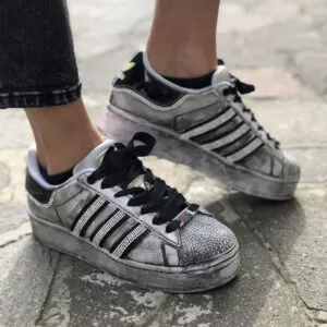 Adidas Superstar Bold Personalizzate Délavé Dark Lacci Raso