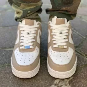 Nike Air Force One Custom Swoosh Marrone LLab Scarpe Custom