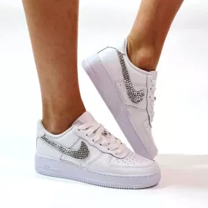 Nike Air Force 1 Custom Swoosh Swarovski Applicati a Mano
