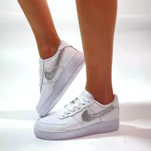 Nike Air Force 1 Custom Swoosh Swarovski Applicati a Mano