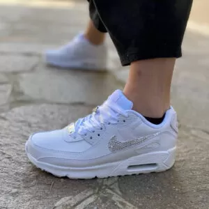 Custom Air Max Swoosh Strass e Lacci Raso
